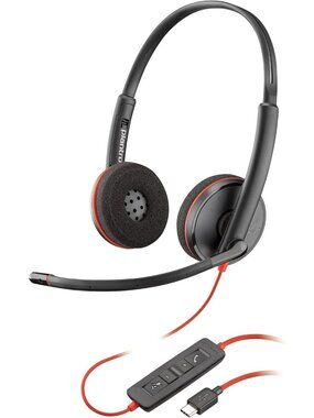 Poly Blackwire 3220 Wired Headset with Mic, Hi-Fi Stereo Sound, Noise-Canceling